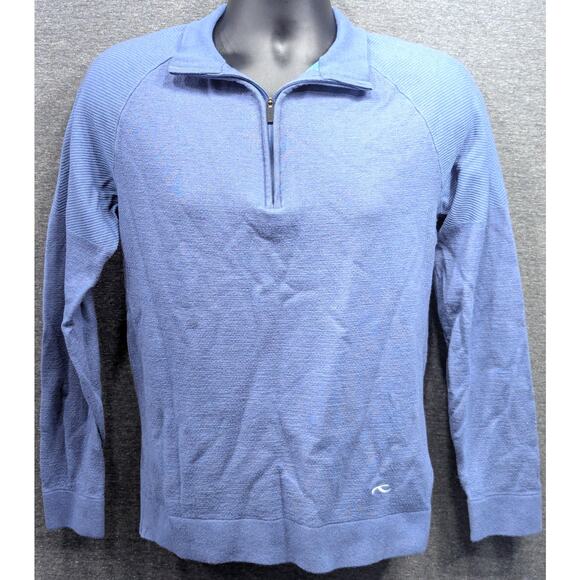 KJUS Men's Sweater - Blue, Freelite Kulm, Half Zip, Pullover, Size Small - Picture 1 of 4
